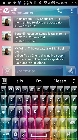 AI Keyboard Theme GlassRainbow Screenshot 2