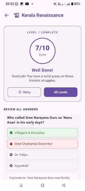 Kerala PSC Renaissance Quiz Screenshot 3
