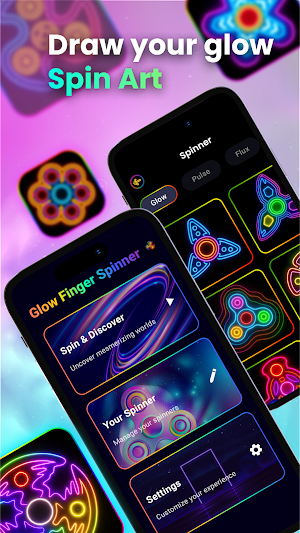 Glow Finger Spinner Art Draw Screenshot 0