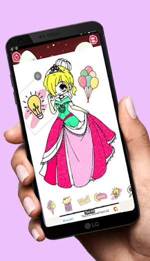 Princess Coloring Book Glitter Screenshot 2