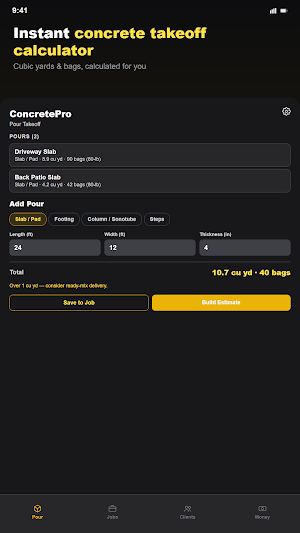 ConcretePro: Slab Calculator Screenshot 0