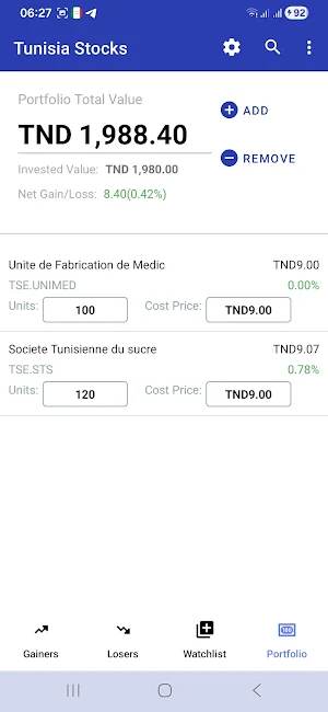 Tunisia Stocks Screenshot 2