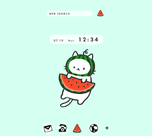 Cute Wallpaper Watermelon Kitty Cat Theme Screenshot 0