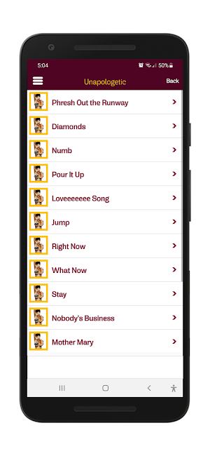 Rihanna Lyrics & Wallpapers Screenshot 2