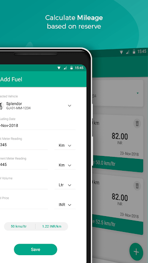 Motorcycle fuel log - Mileage tracker Screenshot 2
