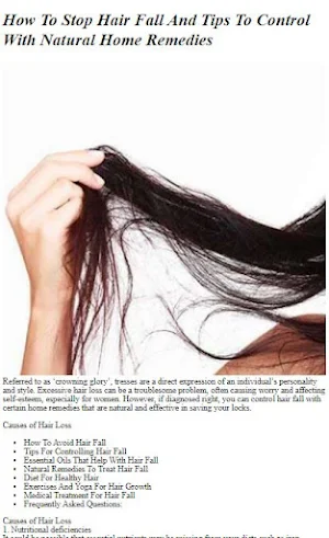 Hair Loss Home Remedies Tips Screenshot 1