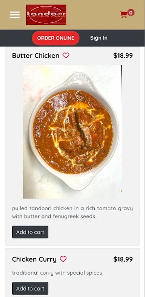 Tandoor Fine Indian Cuisine Screenshot 2