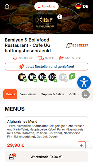 Bamiyan & Bollyfood Restaurant Screenshot 1
