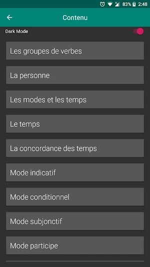 French Conjugation rules Screenshot 1