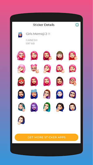 Girls Memoji Stickers for WA Screenshot 2