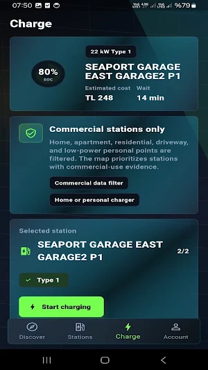 ChargeWise EV Charger Map Screenshot 2