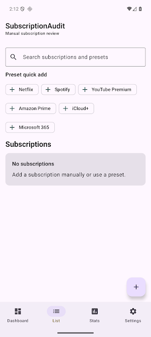 SubscriptionAudit Screenshot 1