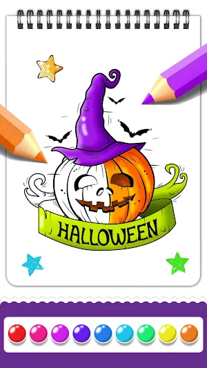 halloween coloring book pages Screenshot 1