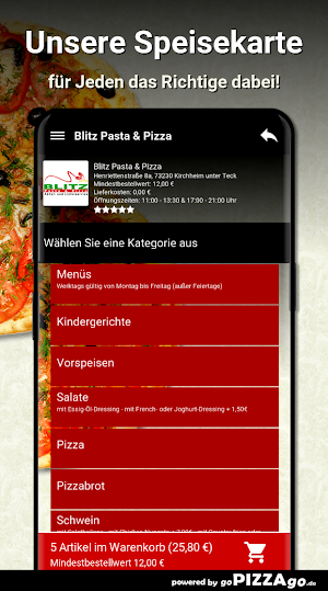 Blitz Pasta - Pizza Kirchheim Screenshot 3