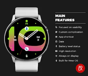 Hybrid Green Pink Watch Face Screenshot 1