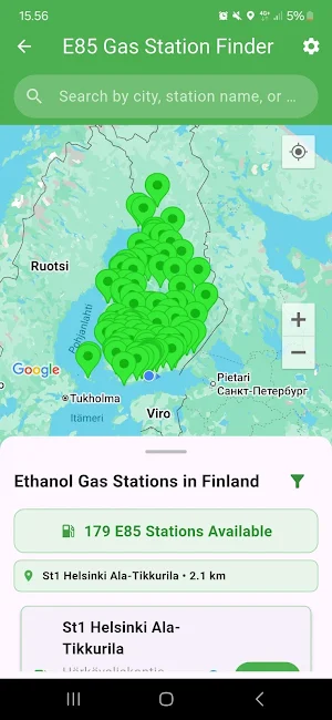 E85 Ethanol Stations + Calc Screenshot 1