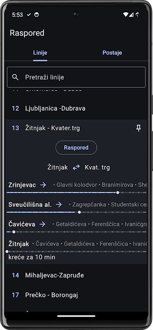 ZET raspored Screenshot 1