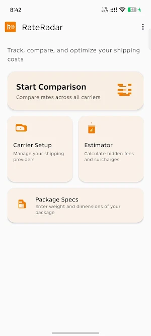 RateRadar: Shipping Comparison Screenshot 0