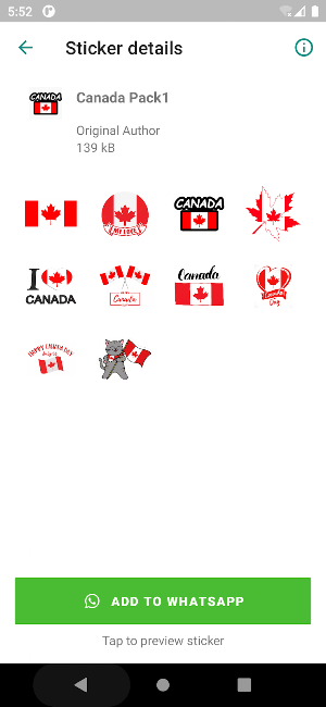 Canada Flag Stickers Screenshot 2