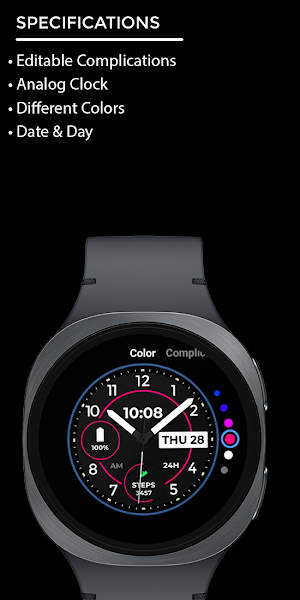 Night 06A - Analog Watch Face Screenshot 3