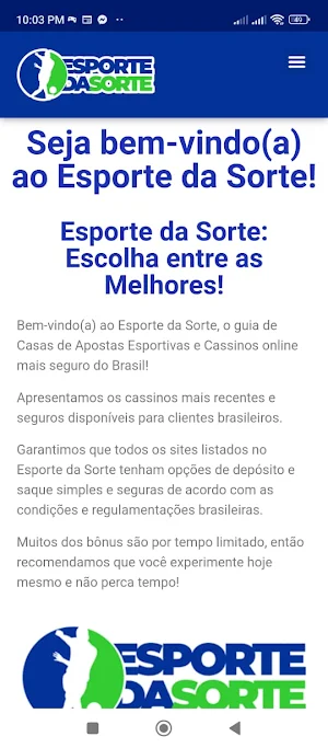 Esporte da Sorte Screenshot 2