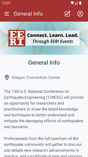 EERI Events Screenshot 0