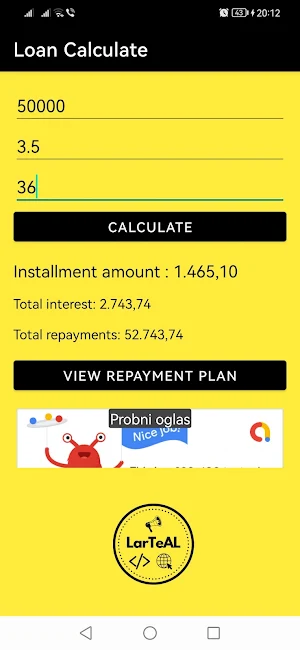 Loan Calculator Screenshot 2