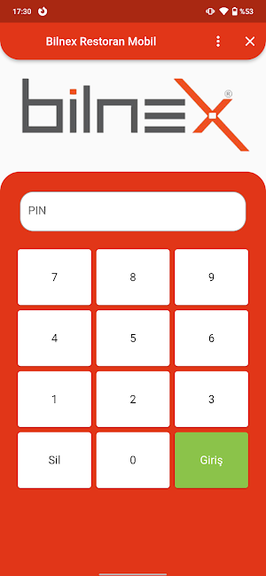 Bilnex Restoran Mobil Screenshot 0