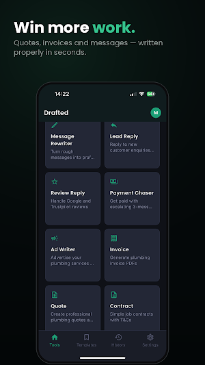 Drafted: AI Invoices & Quotes Screenshot 0