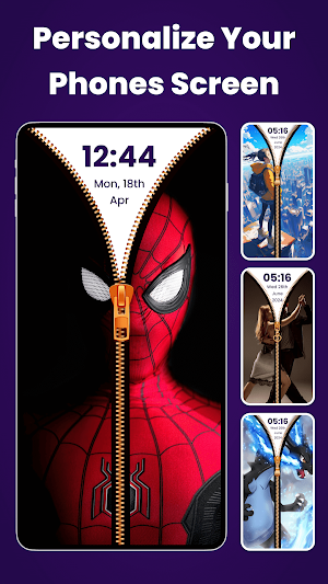 Zipper Lock Screen Wallpaper Screenshot 2