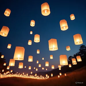 Flying Lantern Wallpapers Screenshot 2