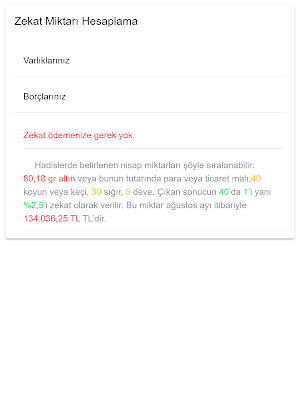 Zekat Miktarı Hesaplama Screenshot 0