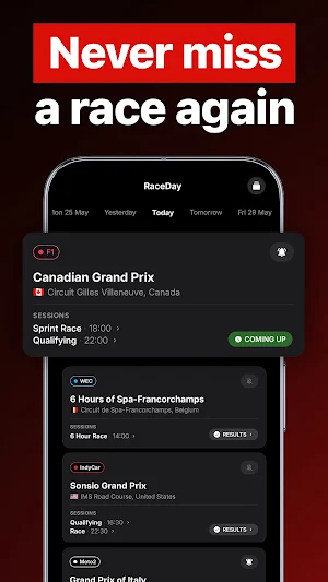 RaceDay - Motorsport Calendar Screenshot 0