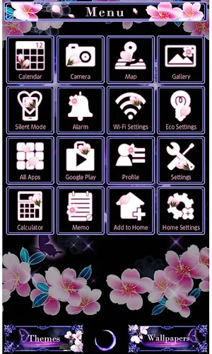 Sakura Night Theme +HOME Screenshot 2