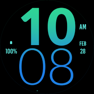 Tosca Blue Large Watch Face Screenshot 3