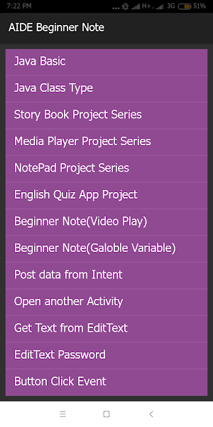 AIDE Beginner Note Screenshot 1