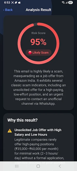ScamLens: AI Scam Detector Screenshot 1