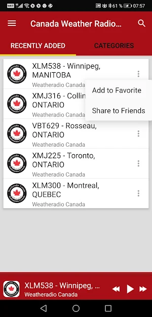 Weatheradio Canada App Radio S Screenshot 1