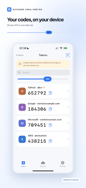 Authloom: 2FA Authenticator Screenshot 0