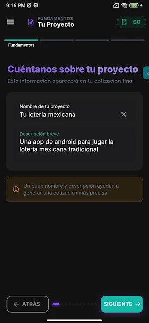 Tu Cotizador de Apps MX Screenshot 1