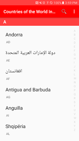 Countries of the World Information Screenshot 0