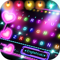 Neon Lights Love Keyboard Back