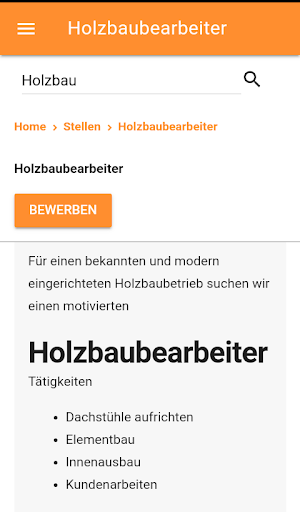 Swiss Bau-Jobs Screenshot 1