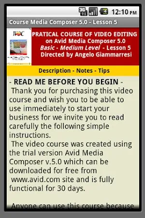 Course Media Composer 5 app.5 Screenshot 1