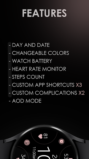 Simple Rose Gold watch face Screenshot 3