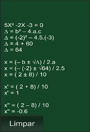 Equação de segundo grau Screenshot 3
