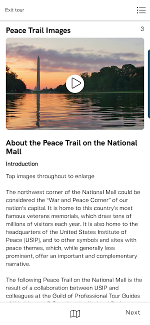 Peace Trail - National Mall Screenshot 1