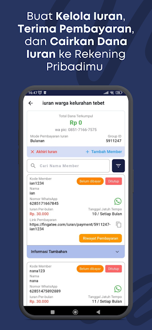 Fingatee: Iuran & Patungan Screenshot 1