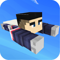 Flying Superhero: Blocky World