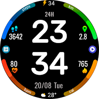 Digital Rotes Watch Face